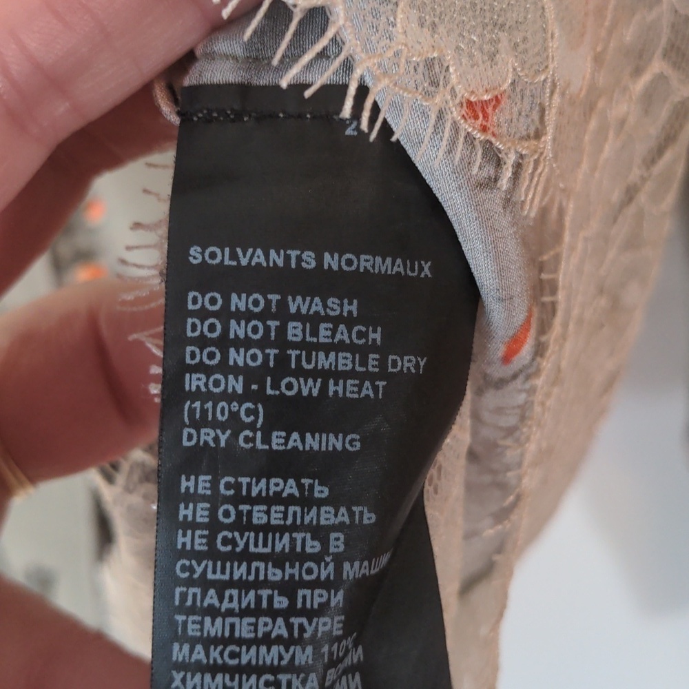 The Kooples Silk Floral Button Down Lace Hem Blouse xs - Picture 10 of 10